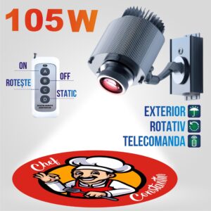 Proiector de exterior 105W rotativ cu telecomanda