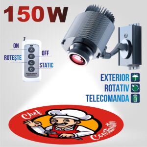 Proiector de exterior 150W rotativ cu telecomanda