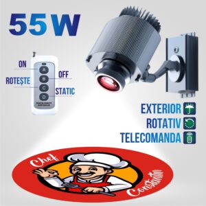 Proiector de exterior 55W rotativ cu telecomanda