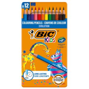 Creioane color, 12 culori, Bic Evolution