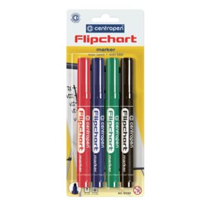 Marker flipchart, varf 2.5mm, 4buc/set, Centropen