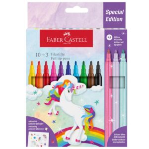 Carioci 10+3 culori metalizate, Unicorni Faber-Castell