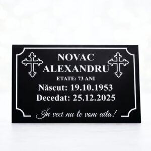 Placa Comemorativa Funerara Aluminiu